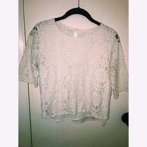 WHITE LACE T-SHIRT⚪️